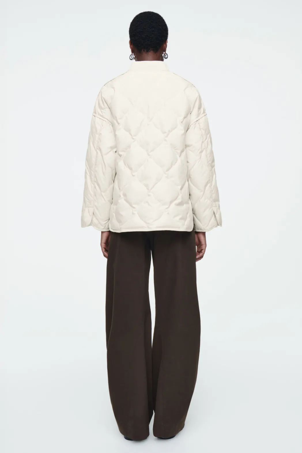 Clearance COS OVERSIZED QUILTED JACKET OFF-WHITE