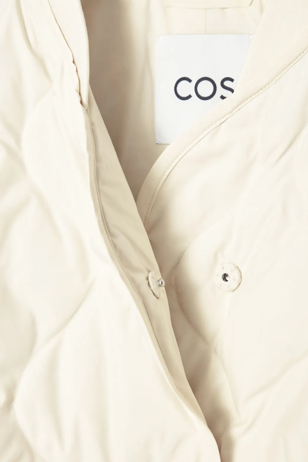 Clearance COS OVERSIZED QUILTED JACKET OFF-WHITE