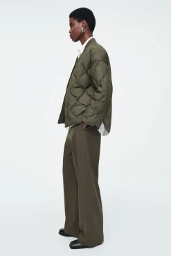 Clearance COS OVERSIZED QUILTED JACKET DARK KHAKI