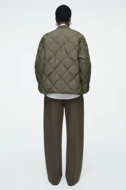 Clearance COS OVERSIZED QUILTED JACKET DARK KHAKI