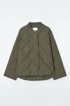 Clearance COS OVERSIZED QUILTED JACKET DARK KHAKI