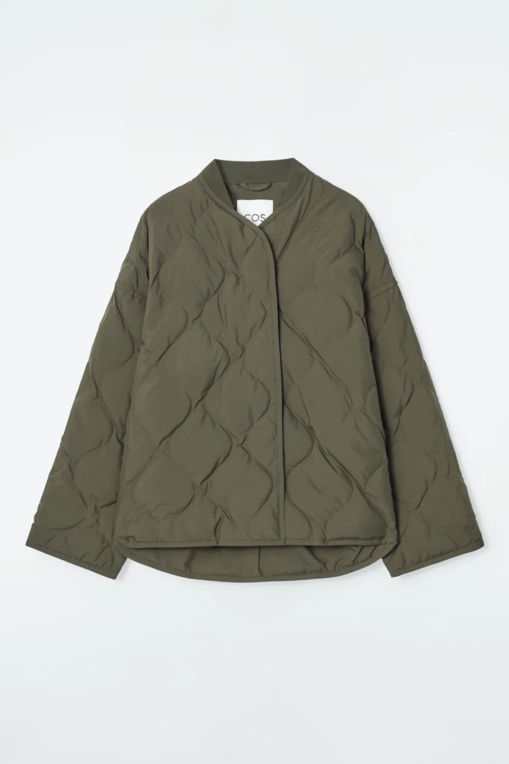 Clearance COS OVERSIZED QUILTED JACKET DARK KHAKI