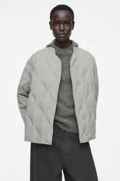 Clearance COS OVERSIZED QUILTED JACKET SAGE GREEN