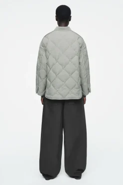 Clearance COS OVERSIZED QUILTED JACKET SAGE GREEN