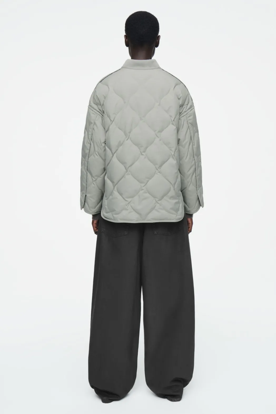 Clearance COS OVERSIZED QUILTED JACKET SAGE GREEN