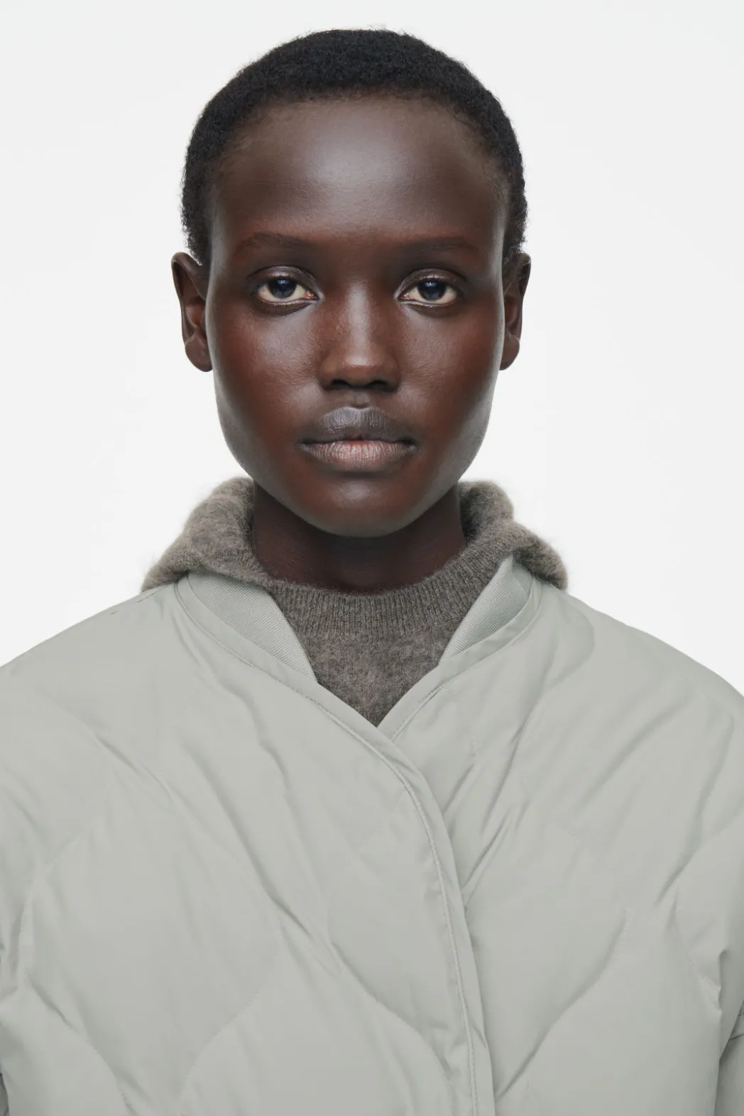 Clearance COS OVERSIZED QUILTED JACKET SAGE GREEN