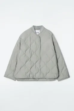 Clearance COS OVERSIZED QUILTED JACKET SAGE GREEN