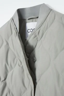 Clearance COS OVERSIZED QUILTED JACKET SAGE GREEN