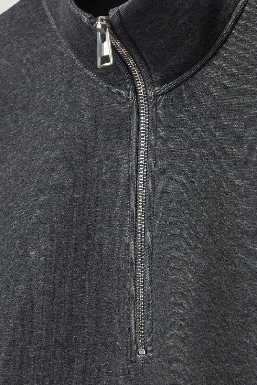 Outlet COS OVERSIZED SCUBA-JERSEY HALF-ZIP SWEATSHIRT GRAY