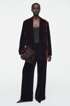 New COS OVERSIZED SEQUINED FRAMED CLUTCH CHOCOLATE