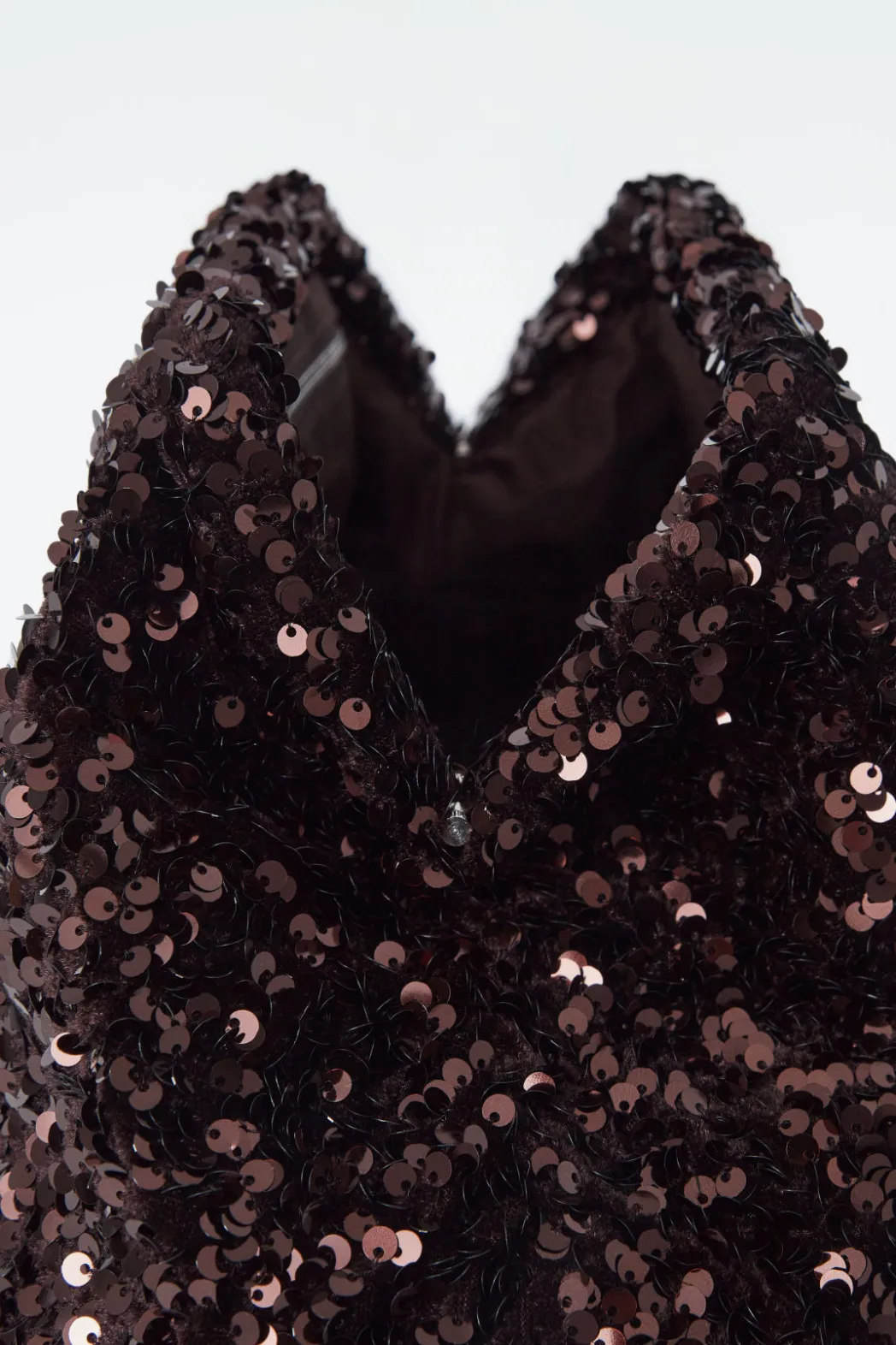 New COS OVERSIZED SEQUINED FRAMED CLUTCH CHOCOLATE