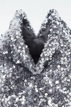 Online COS OVERSIZED SEQUINED FRAMED CLUTCH SILVER