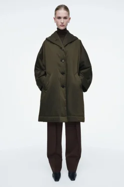 Best COS OVERSIZED SHAWL-COLLAR PADDED COAT KHAKI