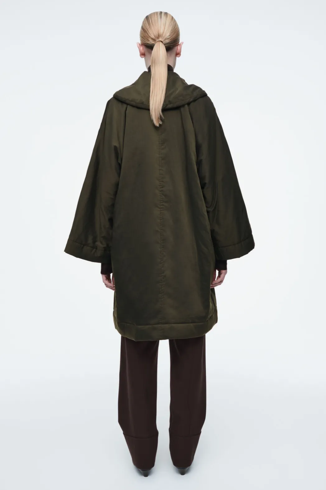 Best COS OVERSIZED SHAWL-COLLAR PADDED COAT KHAKI