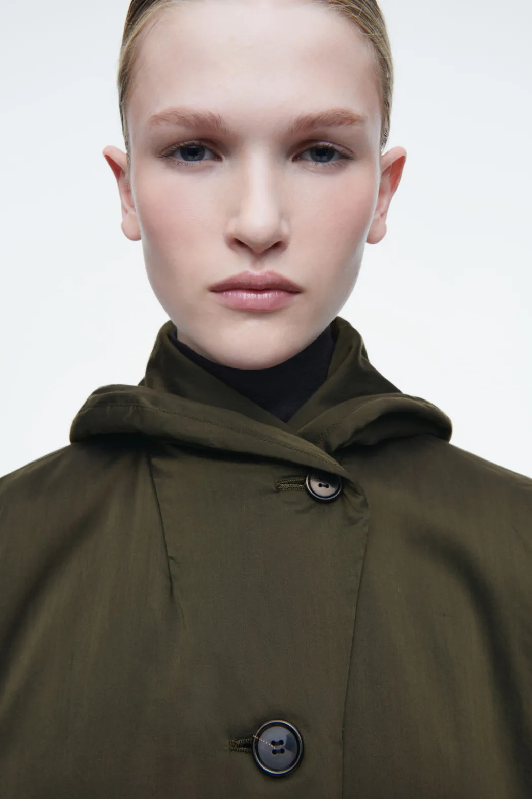 Best COS OVERSIZED SHAWL-COLLAR PADDED COAT KHAKI