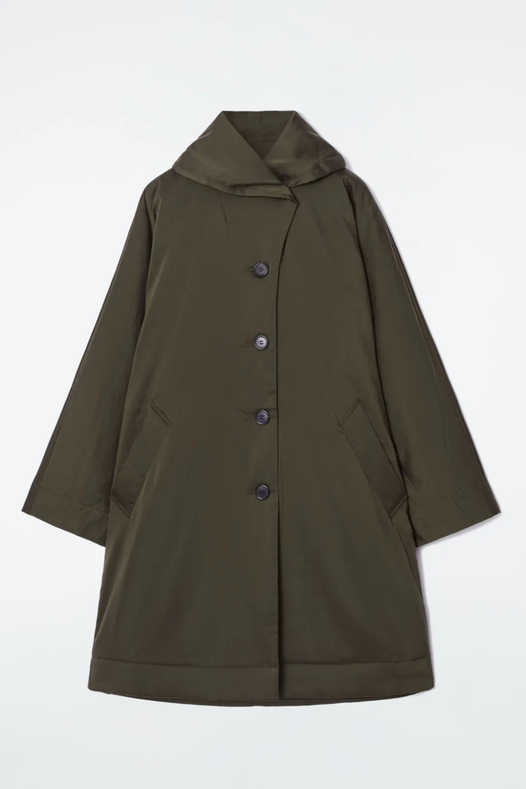 Best COS OVERSIZED SHAWL-COLLAR PADDED COAT KHAKI