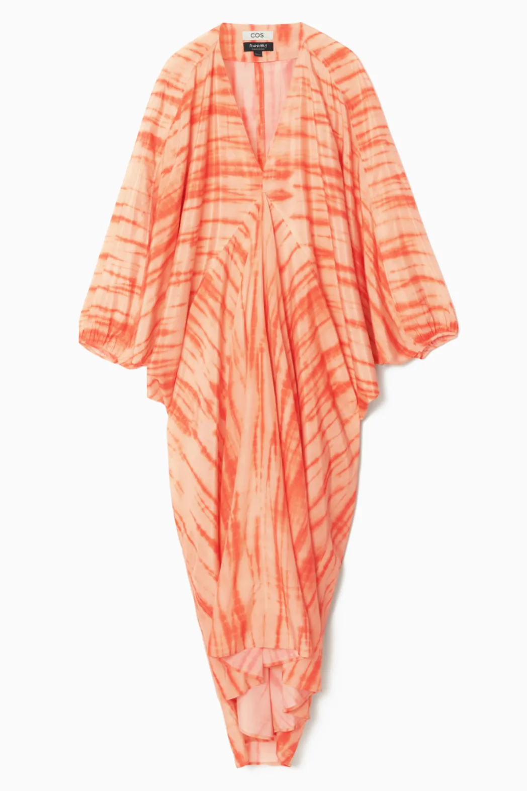 New COS OVERSIZED SILK KAFTAN DRESS ORANGE