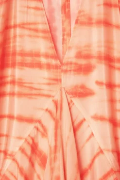 New COS OVERSIZED SILK KAFTAN DRESS ORANGE