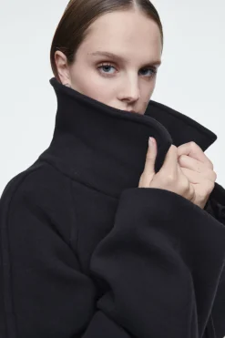 Sale COS OVERSIZED SINGLE-BREASTED WOOL COAT NAVY