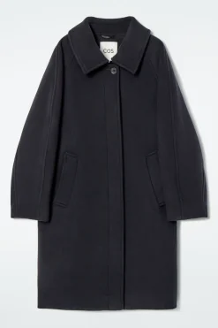 Sale COS OVERSIZED SINGLE-BREASTED WOOL COAT NAVY