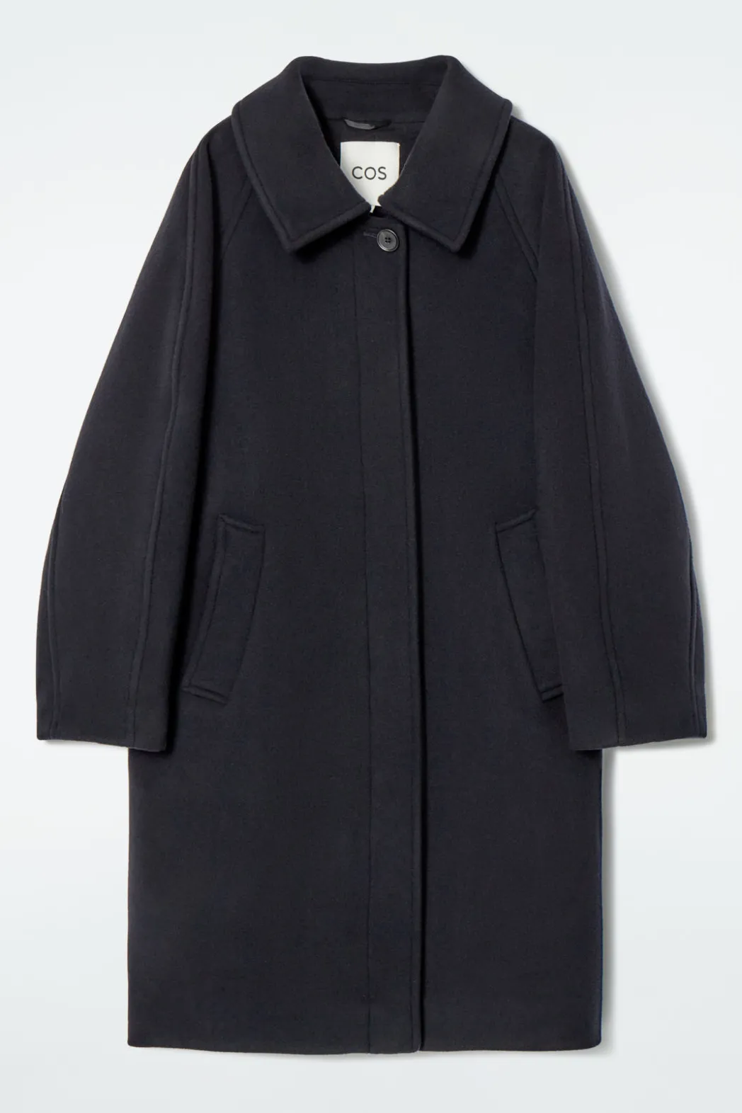 Sale COS OVERSIZED SINGLE-BREASTED WOOL COAT NAVY