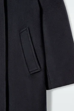 Sale COS OVERSIZED SINGLE-BREASTED WOOL COAT NAVY