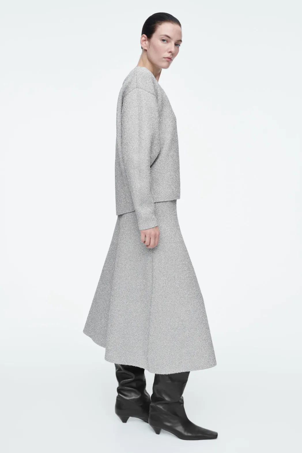 Hot COS OVERSIZED SPARKLY MERINO WOOL SWEATER SILVER