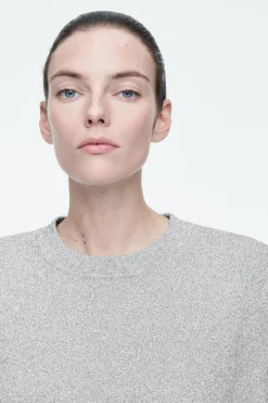 Hot COS OVERSIZED SPARKLY MERINO WOOL SWEATER SILVER