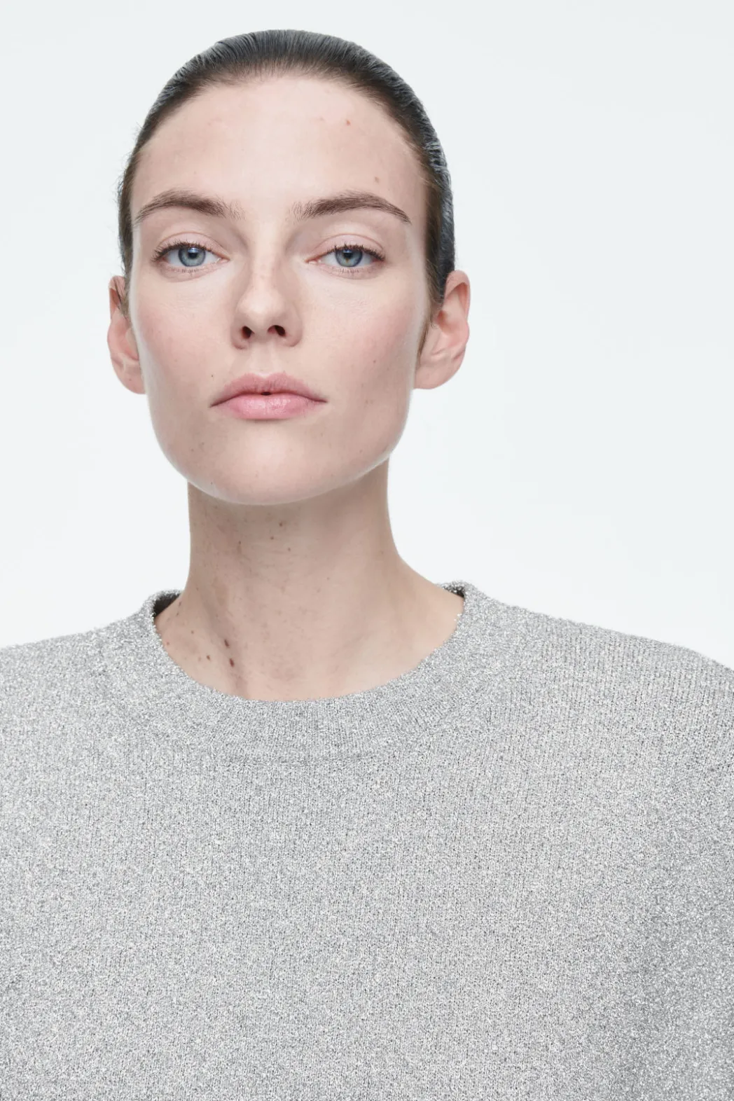 Hot COS OVERSIZED SPARKLY MERINO WOOL SWEATER SILVER
