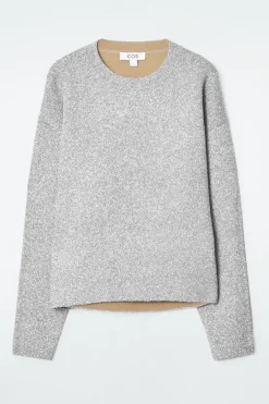 Hot COS OVERSIZED SPARKLY MERINO WOOL SWEATER SILVER