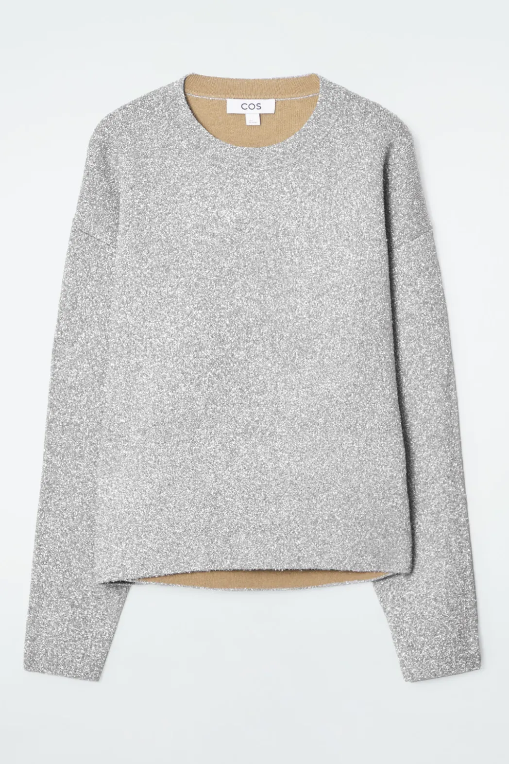 Hot COS OVERSIZED SPARKLY MERINO WOOL SWEATER SILVER