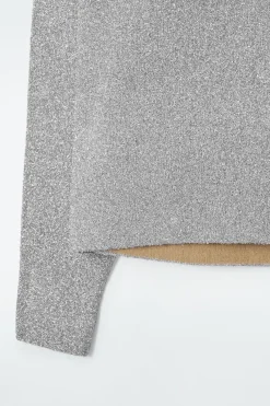 Hot COS OVERSIZED SPARKLY MERINO WOOL SWEATER SILVER