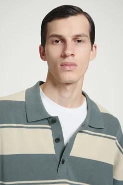 Clearance COS OVERSIZED STRIPED POLO SHIRT TURQUOISE / STRIPED