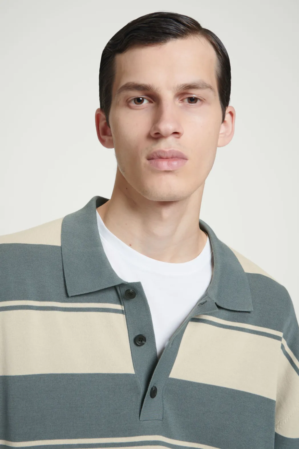 Clearance COS OVERSIZED STRIPED POLO SHIRT TURQUOISE / STRIPED