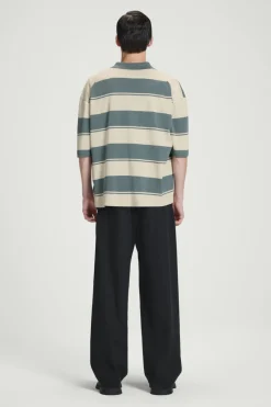 Clearance COS OVERSIZED STRIPED POLO SHIRT TURQUOISE / STRIPED
