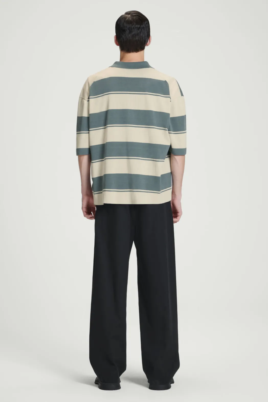 Clearance COS OVERSIZED STRIPED POLO SHIRT TURQUOISE / STRIPED