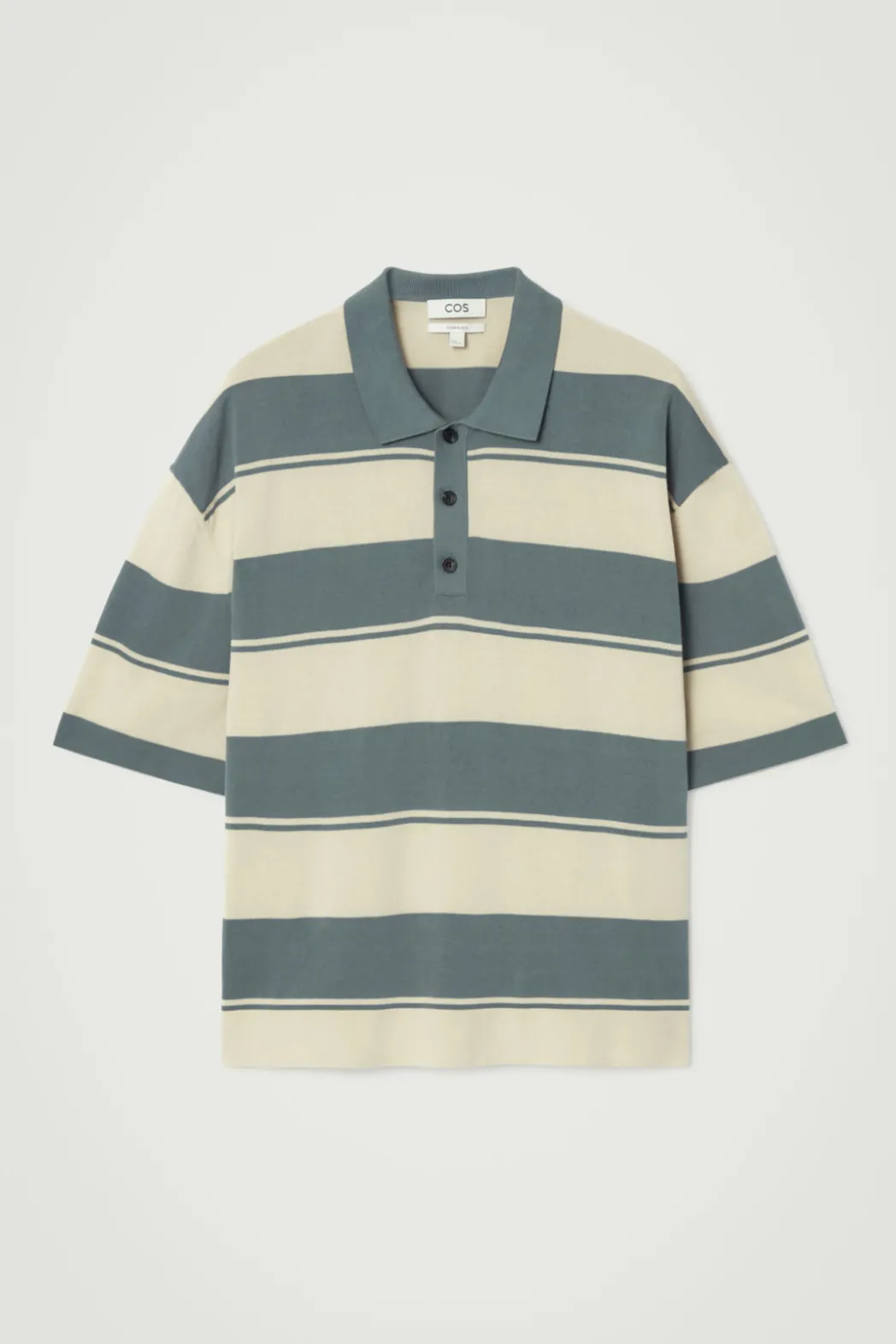 Clearance COS OVERSIZED STRIPED POLO SHIRT TURQUOISE / STRIPED