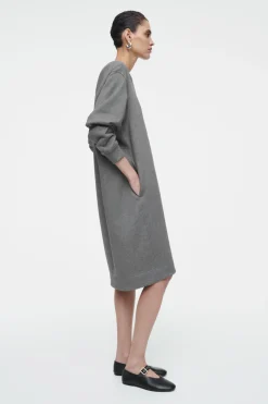 Hot COS OVERSIZED SWEATSHIRT MIDI DRESS GRAY MÉLANGE