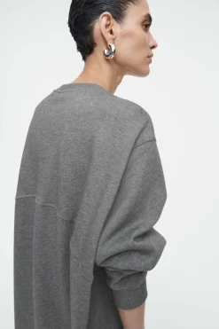 Hot COS OVERSIZED SWEATSHIRT MIDI DRESS GRAY MÉLANGE