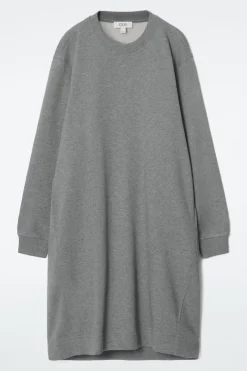 Hot COS OVERSIZED SWEATSHIRT MIDI DRESS GRAY MÉLANGE