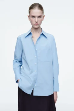 Outlet COS OVERSIZED TAILORED SHIRT LIGHT BLUE