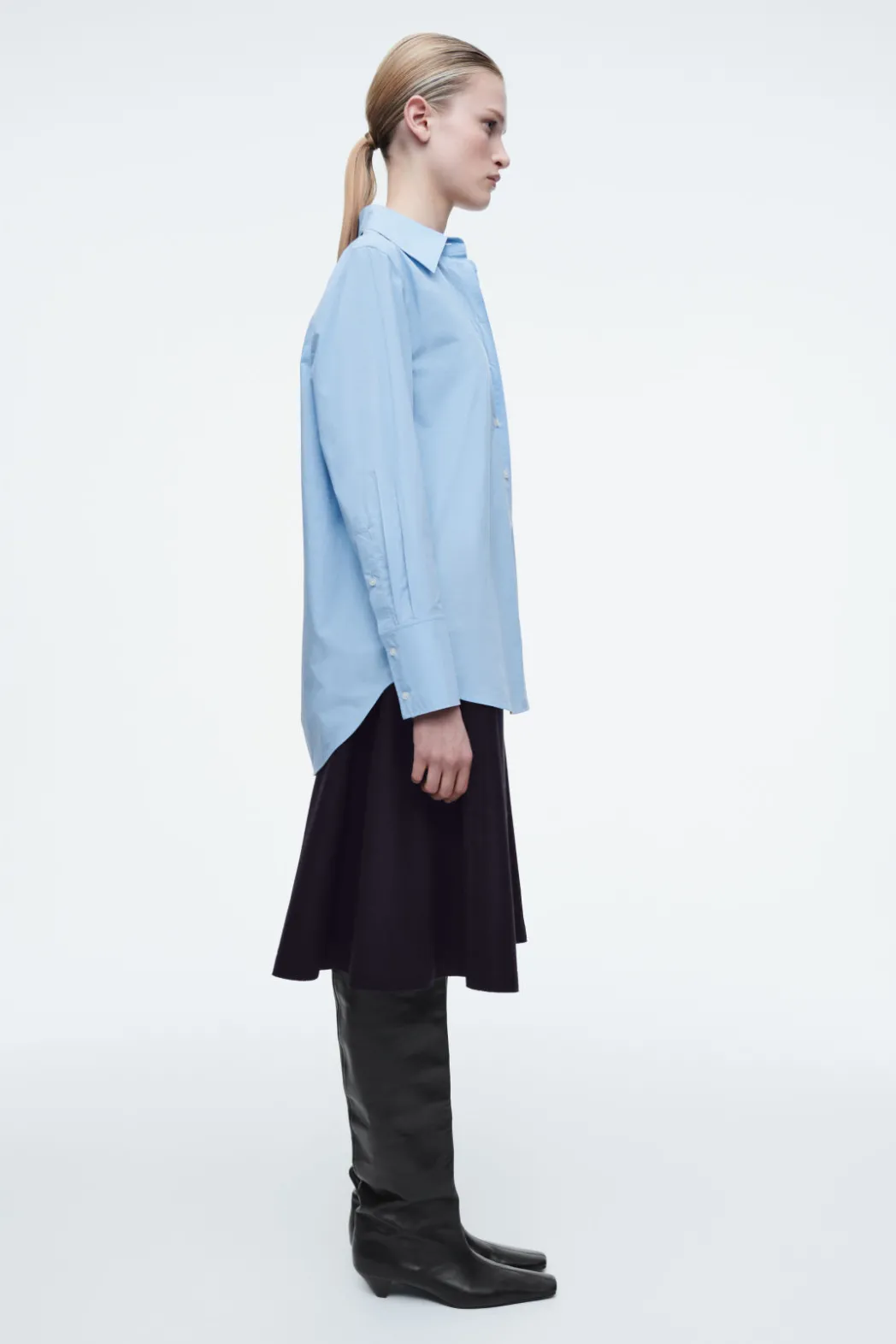 Outlet COS OVERSIZED TAILORED SHIRT LIGHT BLUE