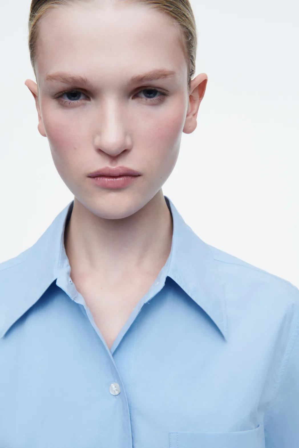 Outlet COS OVERSIZED TAILORED SHIRT LIGHT BLUE