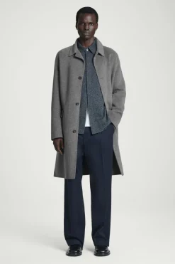 Discount COS OVERSIZED TEXTURED COTTON OVERSHIRT NAVY / WHITE