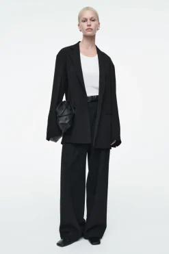 Best COS OVERSIZED TIE-FRONT BLAZER BLACK