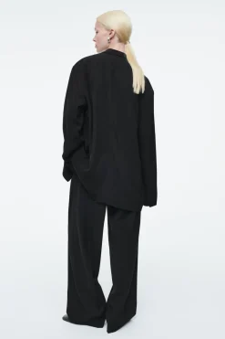 Best COS OVERSIZED TIE-FRONT BLAZER BLACK
