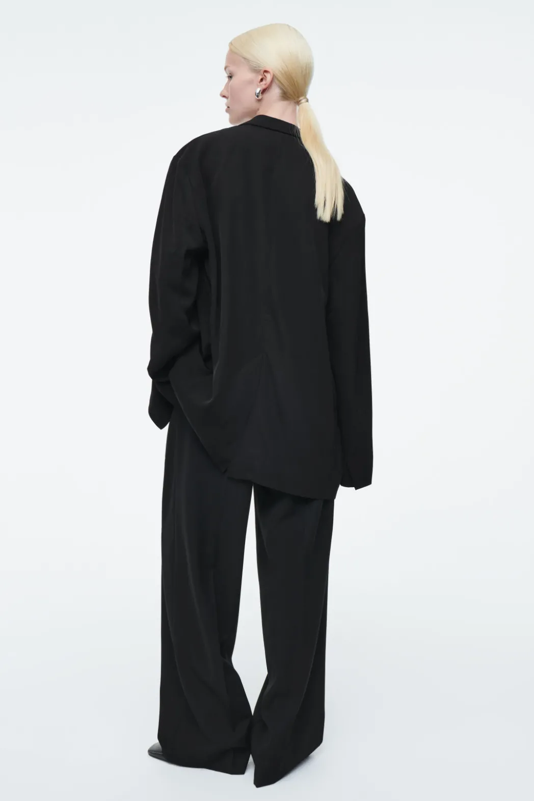 Best COS OVERSIZED TIE-FRONT BLAZER BLACK
