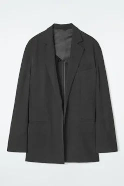 Best COS OVERSIZED TIE-FRONT BLAZER BLACK