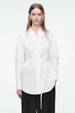 Hot COS OVERSIZED TIE-WAIST SHIRT WHITE