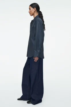 COS OVERSIZED TWILL SHIRT NAVY